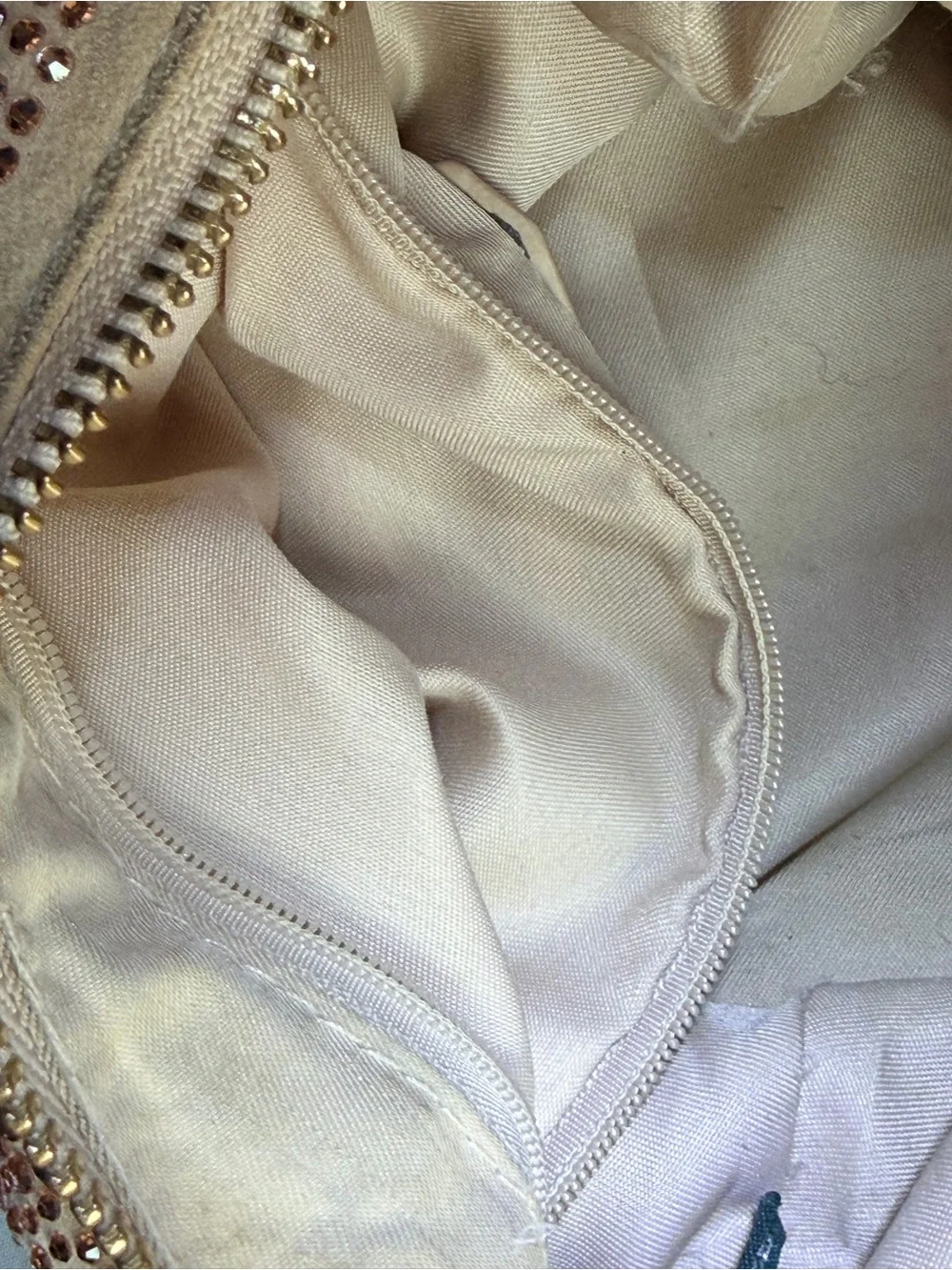 Sparkling Rose Gold Hobo Bag with Gold Chain - Picture 10 of 15